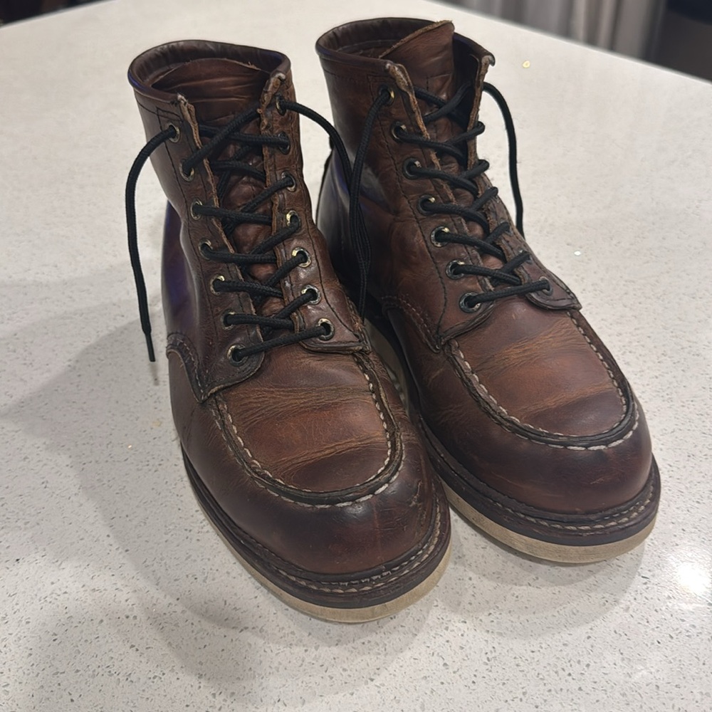 REDWING BOOTS - 1907 MOC TOE COPPER ROUGH & TOUGH LEATHER - Sz 8D - Picture 6 of 7